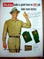 DICKIES SHIRTS & PANTS/MENS WORK CLOTHES FOR THE 1950s  