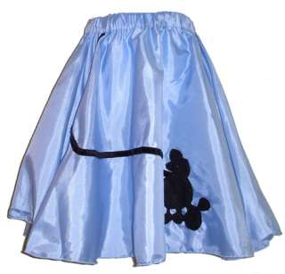 Girls Poodle Skirt 50s Costume Blue S 2 NIP  