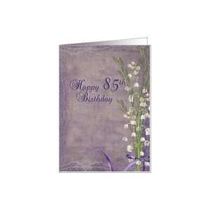  mom mother 85th birthday lily of the valley purple bouquet 