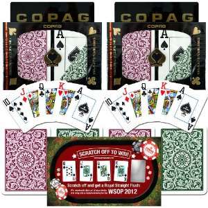   Sets of Copag Playing Cards burg/grn + 2012 WSOP