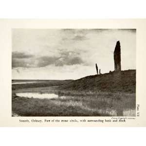  1953 Print Stenness Orkney Scotland Stone Circle 