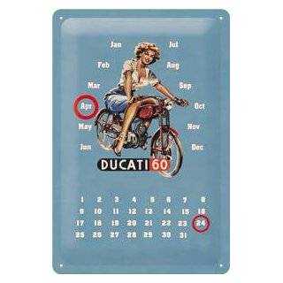 Ducati 60 embossed everlasting calendar metal sign by signs unique