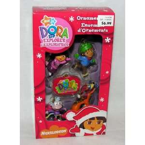 Nickelodeon Nick Jr. Dora the Explorer Set of 5 Mini Ornaments