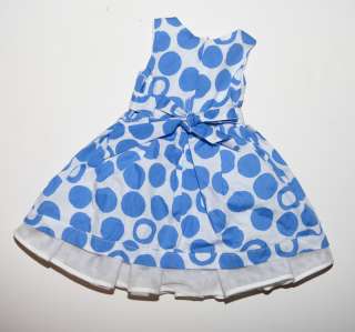THE CHILDRENS PLACE   Blue & White Polka Dot Spring Dress   Size  18 
