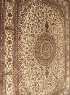   x12 Beautiful Handmade Hand Knotted Carpet Fine Silk Isfahan Rug 2212