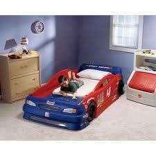 Step 2 Stock Race Car Convertible Bed Toddler Twin Red and Blue child 