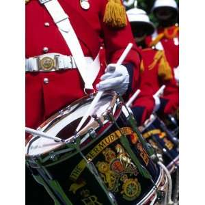 Uniformed Guardsman Playing Drum, Bermuda, Caribbean Photographic 