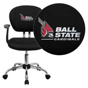  Ball State University Cardinals Embroidered Black Mesh 