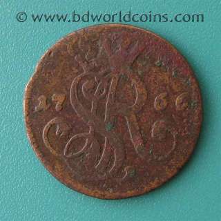   1766 G 1 GROSZ STANISLAUS AUGUSTUS 20.7mm 3.5gr COPPER POLISH OLD COIN