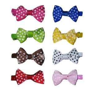  Lot of 60 Polka Dot Bow Hair Clips Mix Colors High Quality 