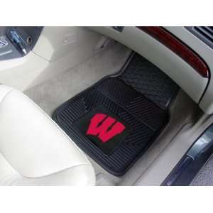  Wisconsin Badgers Premium All Weather 2pc Rubber Car Floor 