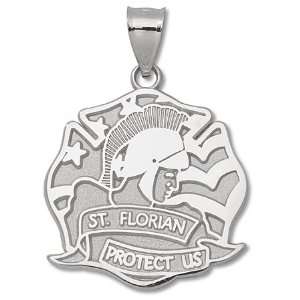  Saint Florian 1in Pendant   Sterling Silver Jewelry