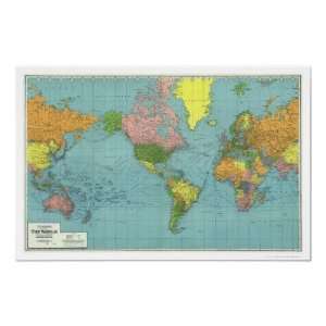  Detailed WWII World Map 1942 Posters
