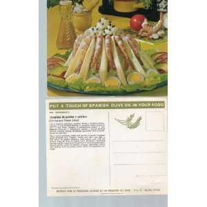 Vintage Cuisine Post Card PUT A TOUCH OF SPANISH OLIVE OIL IN YOUR 