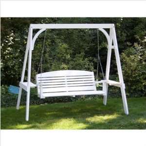   Swing with Adirondack A Frame Finish White Patio, Lawn & Garden