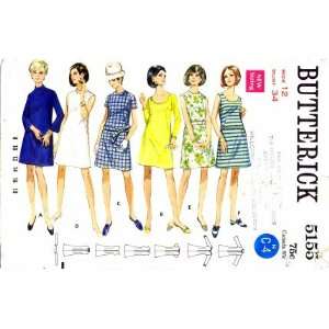  Butterick 5155 Sewing Pattern Misses Semi Fitted A line Dress 