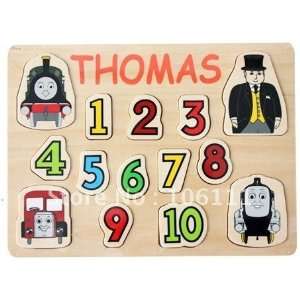  /wooden thomas number color cartoon jigsaw educational toy 