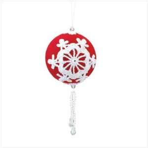 Red Christmas Ball Ornament with Dangling Beads