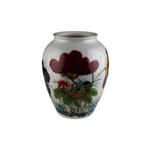   Painted Porcelain Wide Mouth Vase With Chinese Calligraphy. A38 12