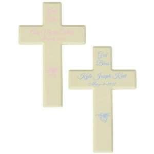    Personalized Cream Finish Wooden Beveled Cross