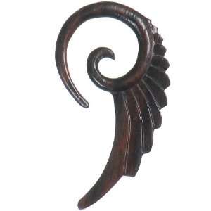  6 Gauge Wood Spiral Wing Hanger Plug Jewelry