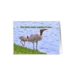  Love and Romance, Humor, Wood Stork and Ibis Card Health 