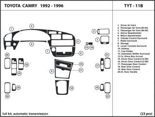Toyota Camry 92 96 Wood Dash Kit Trim Dashboard  