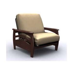  Montego Metal & Wood Futon Chair Bed   Walnut