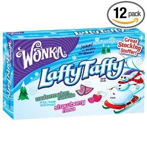 Wonka Laffy Taffy Christmas, Watermelon & Strawberry, 4 Ounce Boxes 