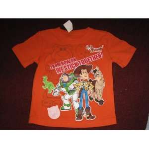 TOY STORY 3 SHIRT~BUZZ LIGHTYEAR~WOODY~FROM NOW ON, WE STICK TOGETHER 