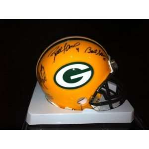 Bart Starr Aaron Rodgers & Brett Favre Autographed Green Bay Packers 
