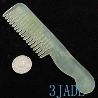   Carved Natural Translucent Xiu Yu / Xiu Jade / Serpentine Comb  