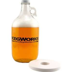  KegWorks Glass Beer Growler with Growler Collar Kitchen 