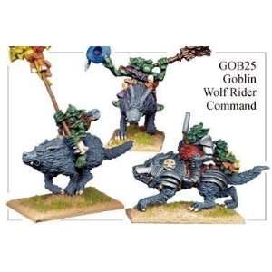    28mm Fantasy   Goblins Goblin Wolf Rider Command (3) Toys & Games