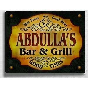  Abdullas Bar & Grill 14 x 11 Collectible Stretched 