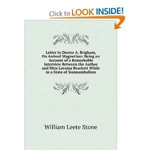   Brackett While in a State of Somnambulism William Leete Stone Books