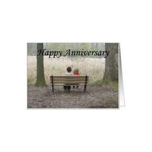  Happy Anniversary   Kids On Bench Card Health & Personal 