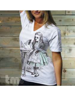   Vintage Alice in Wonderland on American Apparel 2456 V Neck T Shirt