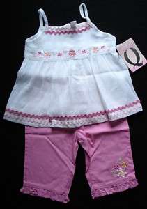 Girls Top Capri Outfit Set 24 Months Baby Q Baby Toddler Pink NWT 
