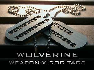 WOLVERINE ORIGINS US Military Spec. Dog Tags X MEN (JAMES LOGAN 