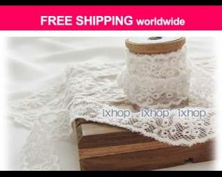 5y 5/8 16mm Embroidered Mesh Lace (Vintage Ivory) 7802 x90  