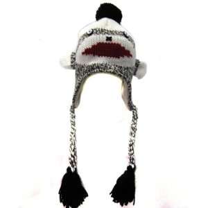  Winter Sock Monkey Animal Knit Trapper Trooper Beanie Hat 