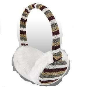  FASHIONABLE STRIPED (GRAY, WHITE, BROWN, GOLD) WINTER EAR MUFFS 