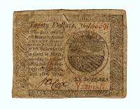 Sept. 26th 1778 $20 Continental Currency note  