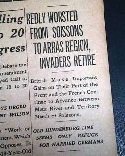 HUNDRED DAYS OFFENSIVE World War I 1918 Old Newspaper *  