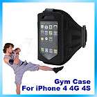 Sports Workout Armband Strap Black Gym Case Holder For Apple iPhone 4 