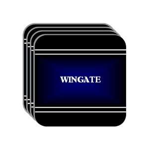 Personal Name Gift   WINGATE Set of 4 Mini Mousepad Coasters (black 