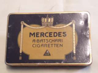metal tin cigarette box case rare 25 vintage Mercedes A Batschari 