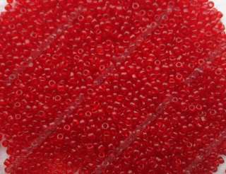 Transparent Red Glass Seed Beads 11/0 2mm 50g ≈ 5000pcs  