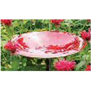 Achla Designs Glossy Enamel Bird Bath Red, Compatible w/ Achla Twist 